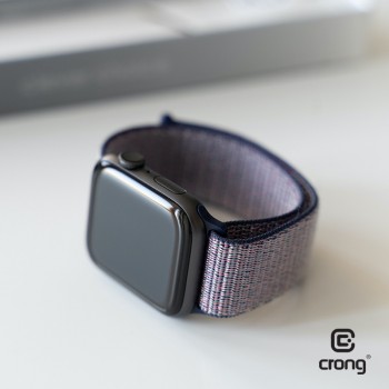 Crong Nylon Band - Pasek sportowy Apple Watch 42/44 mm (Midnight Blue)