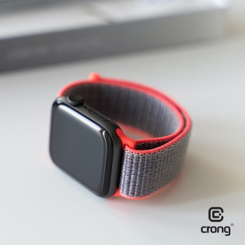 Crong Nylon Band - Pasek sportowy Apple Watch 42/44 mm (Electric Pink)