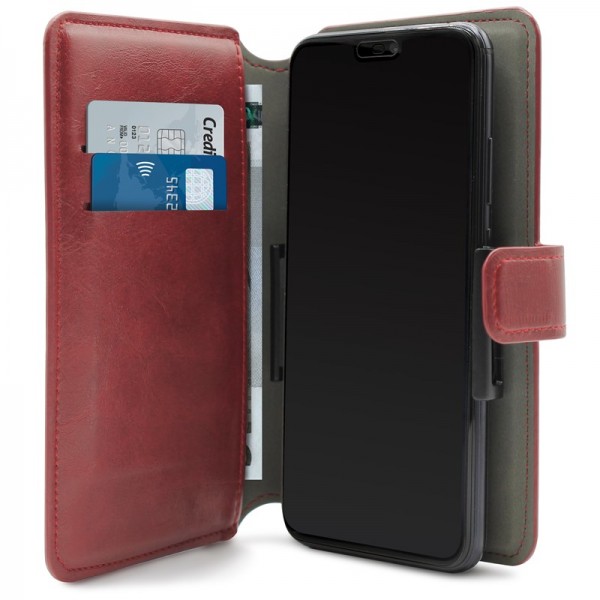 PURO Universal Wallet - Uniwersalne etui obrotowe 360° z kieszeniami na karty, rozmiar XL (czerwony)