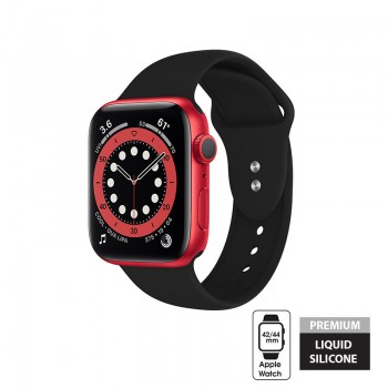 Crong Liquid Band - Pasek do Apple Watch 42/44 mm (czarny)