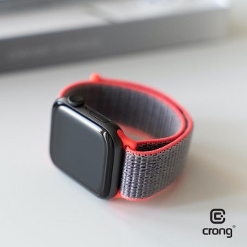 Crong Nylon Band - Pasek sportowy do Apple Watch 42/44 mm (Electric Pink)