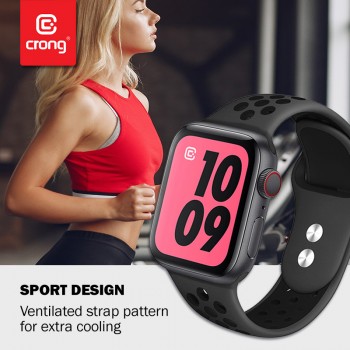 Crong Duo Sport Band - Pasek do Apple Watch 42/44 mm (szary/czarny)