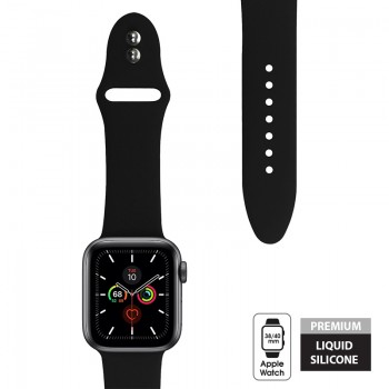 Crong Liquid Band - Pasek do Apple Watch 38/40 mm (czarny)