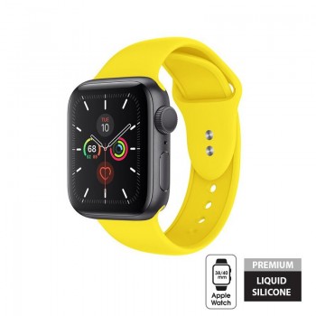 Crong Liquid Band - Pasek do Apple Watch 38/40 mm (żółty)