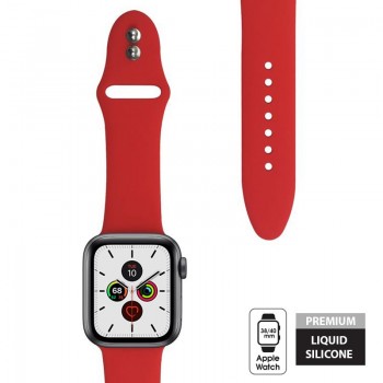 Crong Liquid Band - Pasek do Apple Watch 38/40 mm (czerwony)