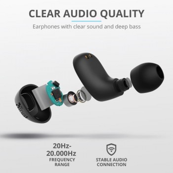Trust Nika Compact - Słuchawki bezprzewodowe Blueatooth (czarny)