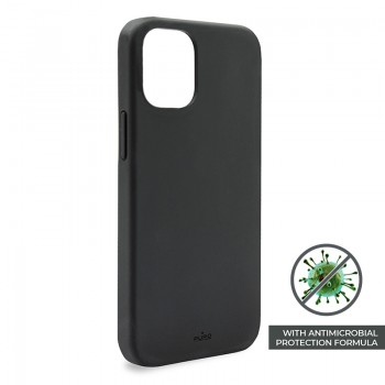 PURO ICON Anti-Microbial Cover - Etui iPhone 12 /  iPhone 12 Pro z ochroną antybakteryjną (czarny)