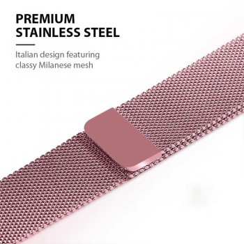 Crong Milano Steel - Pasek ze stali nierdzewnej do Apple Watch 38/40 mm (różowe złoto)