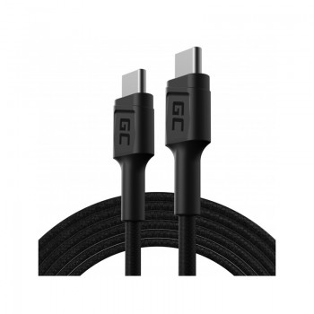 Green Cell PowerStream - Kabel Przewód USB-C - USB-C 200cm z obsługą Power Delivery (60W), 480 Mbps, Ultra Charge, QC 3.0