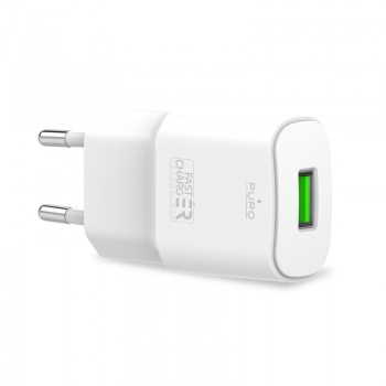 PURO White Mini Travel Fast Charger – ładowarka sieciowa USB-A 12 W (biały)