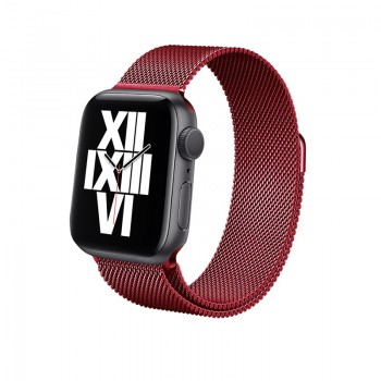 Crong Milano Steel – Pasek ze stali nierdzewnej do Apple Watch 38/40mm (czerwony)