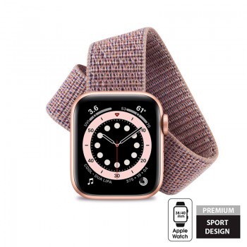 Crong Nylon - Pasek sportowy do Apple Watch 38/40 mm (Light Pink)