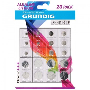 Grundig - Zestaw baterii alkaicznych pastylkowych różne rodzaje 20 szt.
