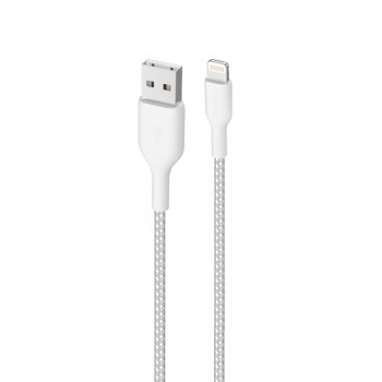 PURO Fabric Ultra Strong - Kabel w oplocie heavy duty USB-A/Lightning MFi 1,2m (biały)