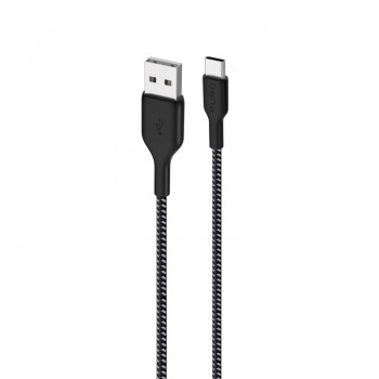 PURO Fabric Ultra Strong - Kabel w oplocie heavy duty USB-A/USB-C 2m (czarny)