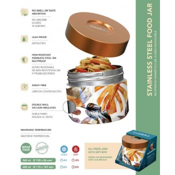 Quokka Whim Food Jar - Lunchbox termiczny / termos obiadowy 360 ml (Marble)