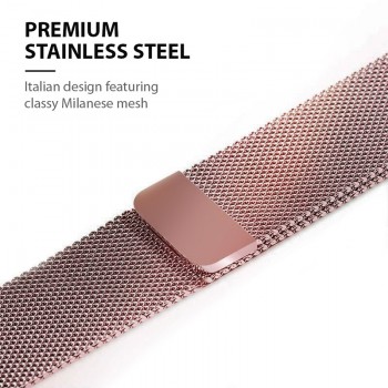 Crong Milano Steel - Pasek ze stali nierdzewnej do Apple Watch 38/40/41 mm (różowe złoto)