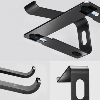 Crong AluBench – Ergonomiczna podstawka pod laptopa z aluminium (czarny)