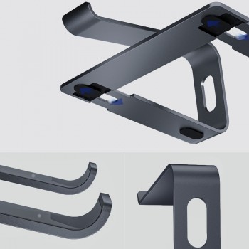 Crong AluBench – Ergonomiczna podstawka pod laptopa z aluminium (grafitowy)