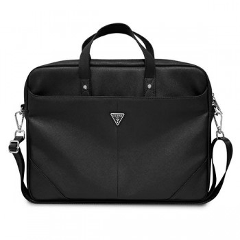 Guess Saffiano Triangle Logo Computer Bag – Torba na notebooka 16” (czarny)