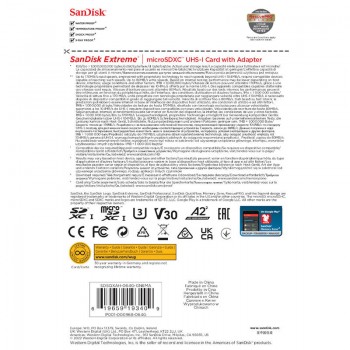SanDisk Extreme microSDXC - Karta pamięci 64 GB A2 V30 UHS-I U3 170/80 MB/s z adapterem