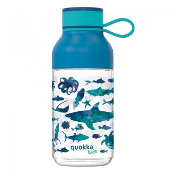 Quokka Ice Kids with strap - Butelka na wodę z tritanu 430 ml z paskiem (Sea Animals)