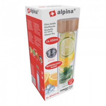 Alpina - Butelka na wodę ze szkła 450 ml