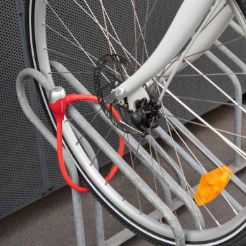 Dunlop - Zapięcie do roweru spiralne na klucz 65 cm (Czerwony)