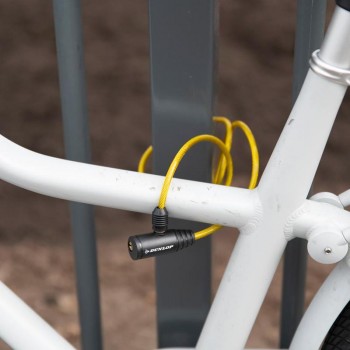 Dunlop - Zapięcie do roweru spiralne na klucz 90 cm (Żółty)