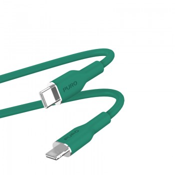 PURO ICON Soft Cable – Kabel USB-C do Lightning 1.5 m (Jade)
