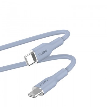 PURO ICON Soft Cable – Kabel USB-C do Lightning 1.5 m (Powder Blue)