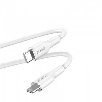 PURO ICON Soft Cable – Kabel USB-C do Lightning 1.5 m (White)