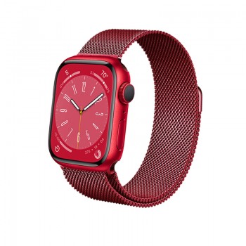 Crong Milano Steel – Pasek ze stali nierdzewnej do Apple Watch 38/40/41 mm (czerwony)