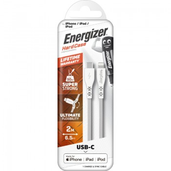 Energizer HardCase - Kabel połączeniowy USB-C do Lightning certyfikat MFi 2m (Biały)