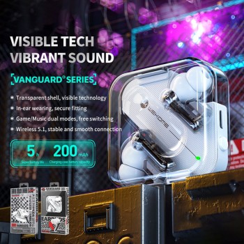 WEKOME V51 Vanguard Series - Bezprzewodowe słuchawki Bluetooth V5.1 TWS z etui ładującym (Biały)
