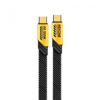 WEKOME WDC-192 Mecha Series - Kabel połączeniowy USB-C do USB-C 100W Fast Charging 1.2 m (Żółty)