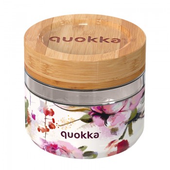 Quokka Deli Food Jar - Pojemnik szklany na żywność / lunchbox 500 ml (Dark Flowers)