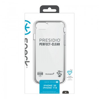 Speck Presidio Perfect-Clear - Etui iPhone SE (2022 / 2020) / 8 / 7) z powłoką MICROBAN (Clear)