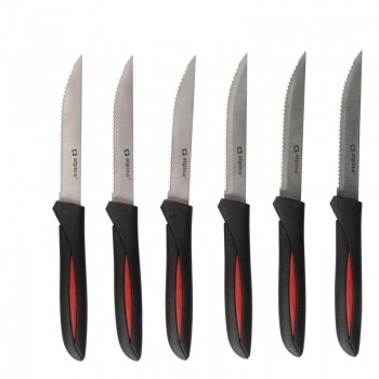 Alpina - Zestaw noży do steków ze stali nierdzewnej INOX 23 cm 6 szt. (czarny)