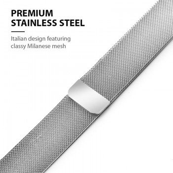 Crong Milano Steel - Pasek ze stali nierdzewnej Apple Watch 42/44 mm (srebrny)